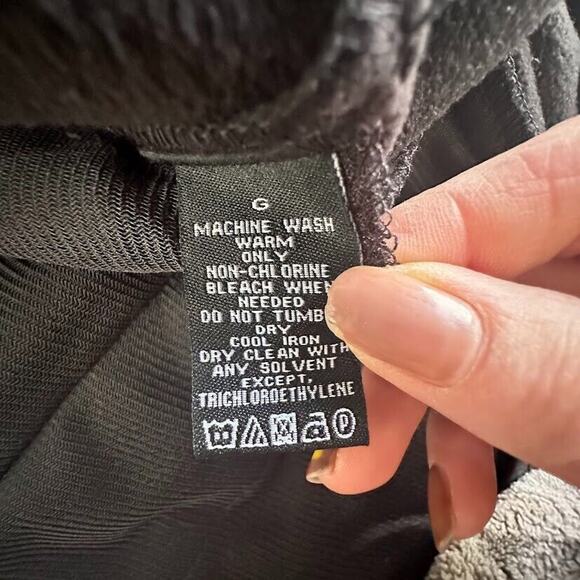 London Fog Womens Black Detachable Hooded Coat Belted Full Zip Stretch Large - Picture 7 of 8